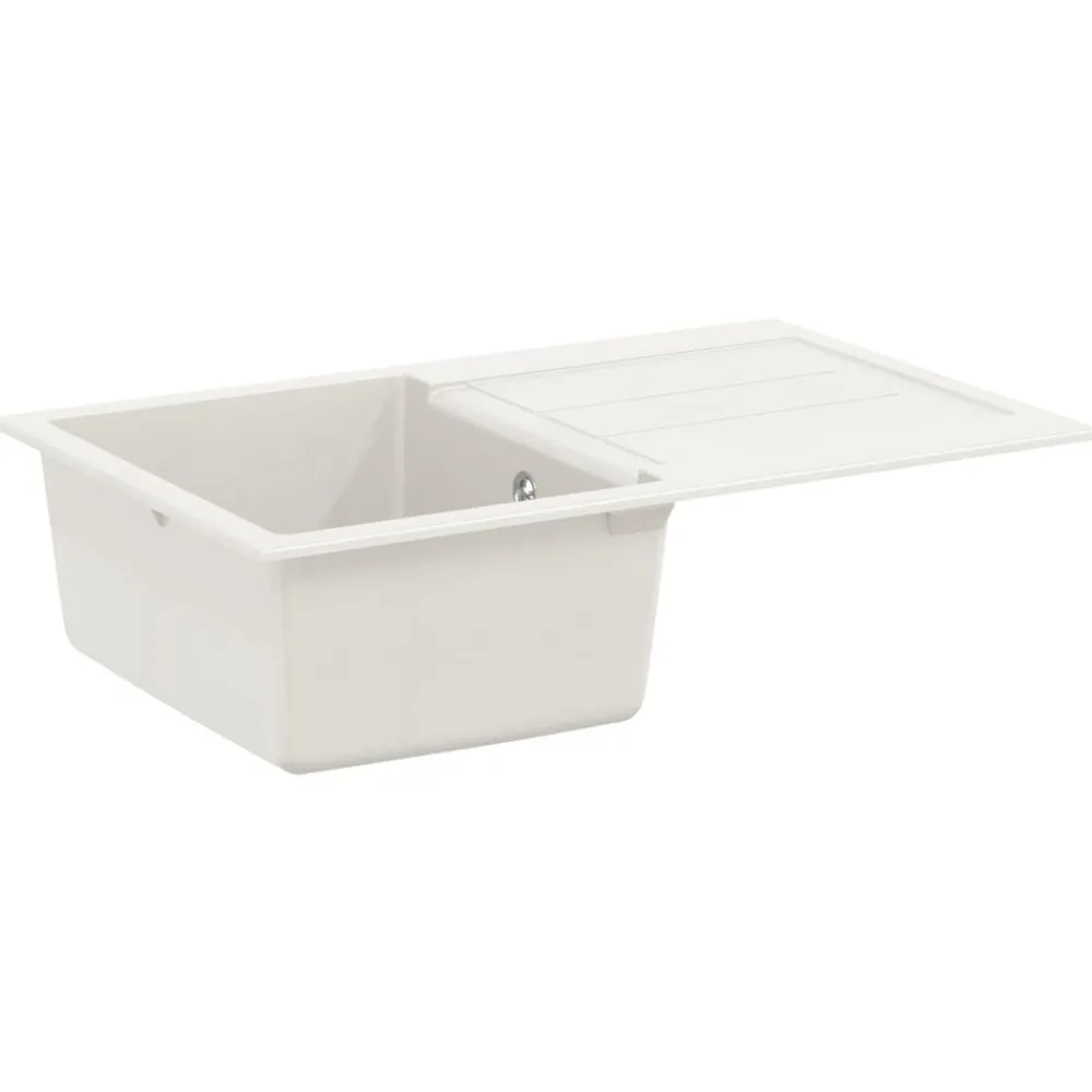 vidaXL Lavabo 780 x 500 mm 80% Cuarzo y 20% Resina White Clearance