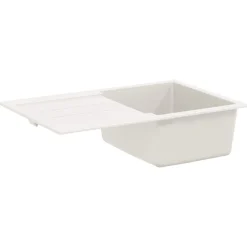 vidaXL Lavabo 780 x 500 mm 80% Cuarzo y 20% Resina White Clearance