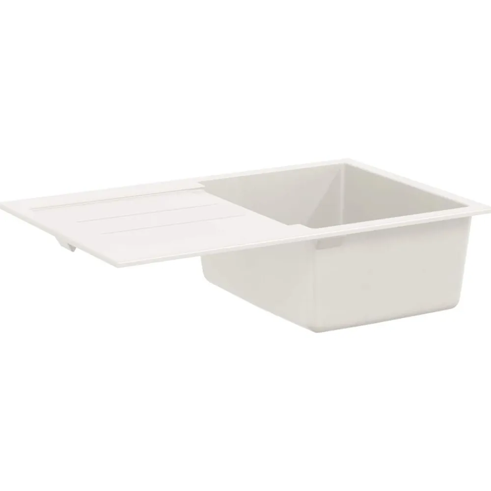 vidaXL Lavabo 780 x 500 mm 80% Cuarzo y 20% Resina White Clearance