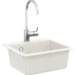 vidaXL Lavabo 470 x 440 mm granito White