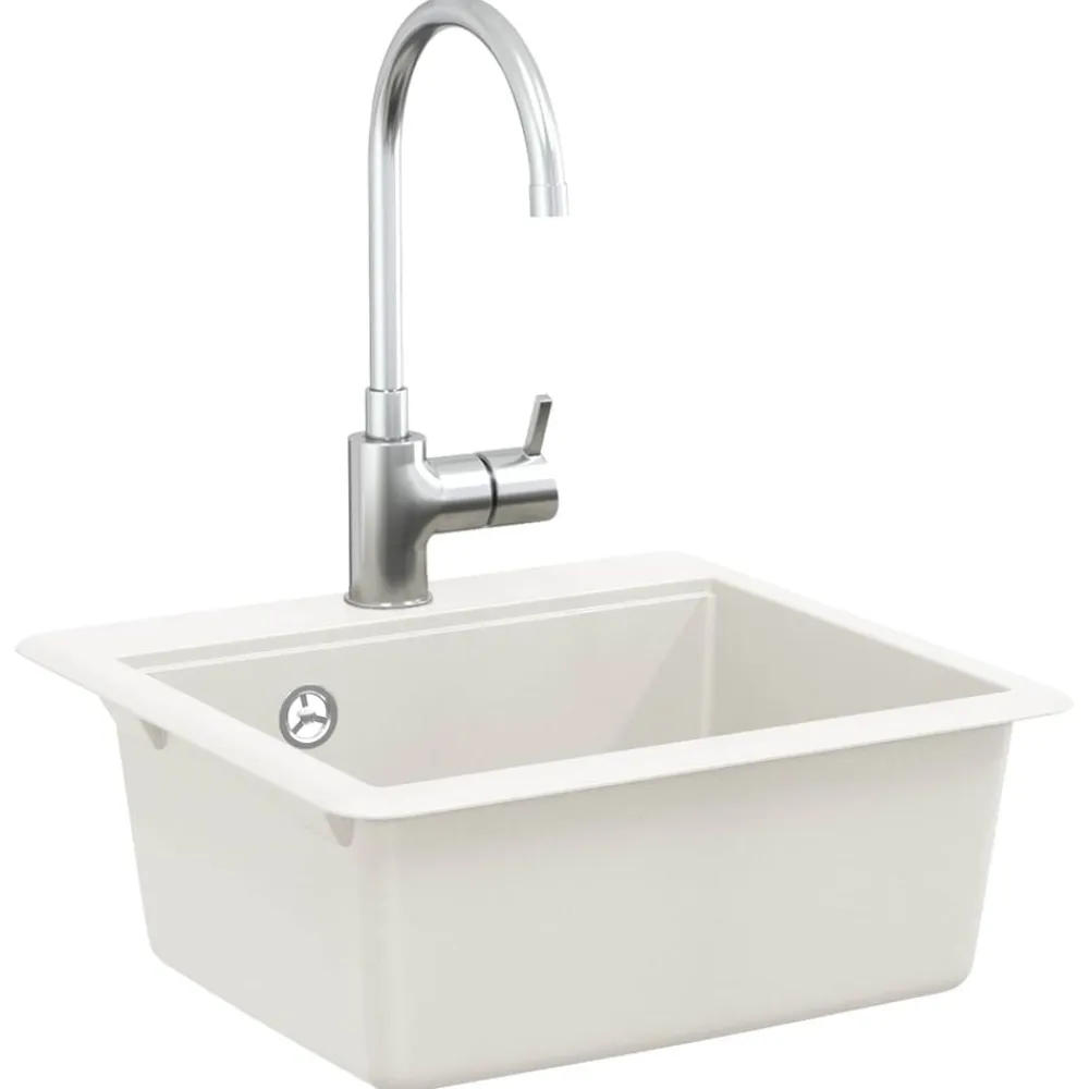 vidaXL Lavabo 470 x 440 mm granito White