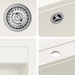 vidaXL Lavabo 470 x 440 mm granito White