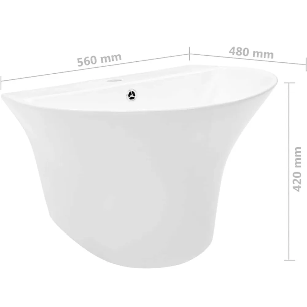 vidaXL Fontanería-Lavabo 56 x 48 x 42 cm Cerámica Glaseada