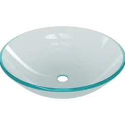 vidaXL Lavabo baño grifo&desagüe de empuje vidrio templado esmerilado Discount