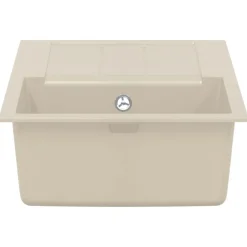 vidaXL Lavabo 780 x 500 mm 80% Cuarzo y 20% Resina Beige Outlet