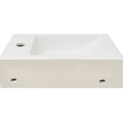 vidaXL Lavabo con agujero grifo rectangular cerámica 46x25,5x12 Blanco Clearance