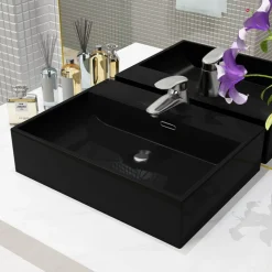 vidaXL Fontanería-Lavabo con orificio para grifo cerámica 51,5x38,5x15 cm