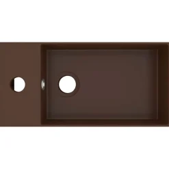 vidaXL Lavabo con rebosadero cerámica marrón oscuro Marrón oscuro Clearance