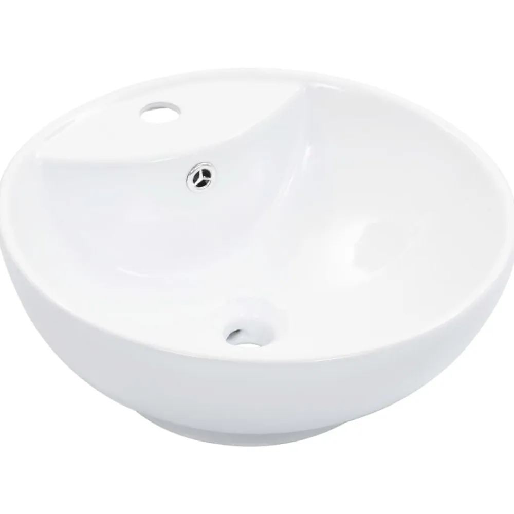 vidaXL Lavabo con rebosadero 46,5x18 cm cerámica Blanco Online