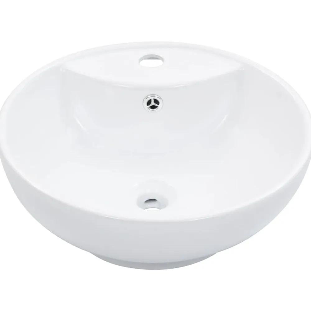 vidaXL Lavabo con rebosadero 46,5x18 cm cerámica Blanco Online