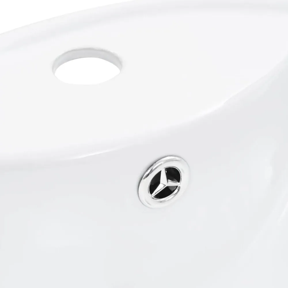 vidaXL Lavabo con rebosadero 46,5x18 cm cerámica Blanco Online