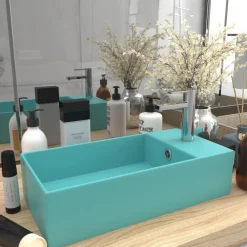 vidaXL Fontanería-Lavabo con rebosadero cerámica