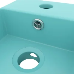 vidaXL Fontanería-Lavabo con rebosadero cerámica