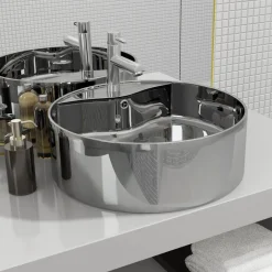 vidaXL Fontanería-Lavabo con rebosadero 46,5x15,5 cm cerámica