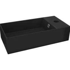 vidaXL Fontanería-Lavabo con rebosadero cerámica mate