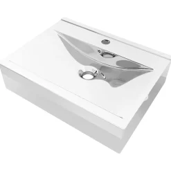 vidaXL Fontanería-Lavabo con rebosadero cerámica 60x46x16 cm