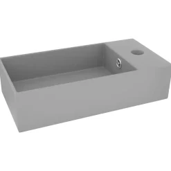 vidaXL Lavabo con rebosadero cerámica Gris claro Best