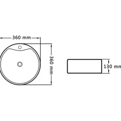 vidaXL Fontanería-Lavabo con rebosadero 36x13 cm cerámica
