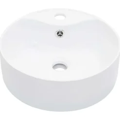 vidaXL Fontanería-Lavabo con rebosadero 36x13 cm cerámica