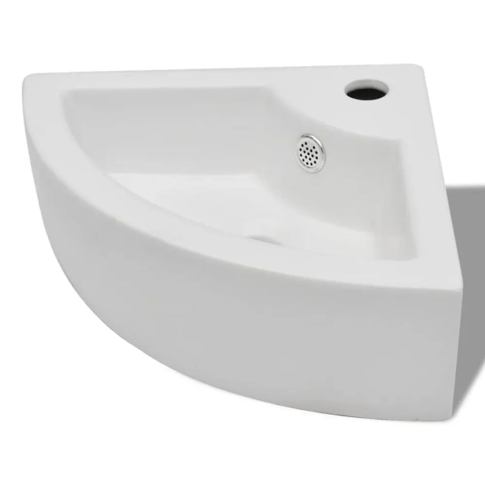 vidaXL Lavabo con rebosadero 45x32x12,5 cm Blanco Hot