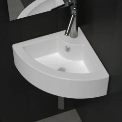vidaXL Lavabo con rebosadero 45x32x12,5 cm Blanco Hot