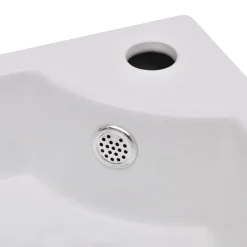 vidaXL Lavabo con rebosadero 45x32x12,5 cm Blanco Hot