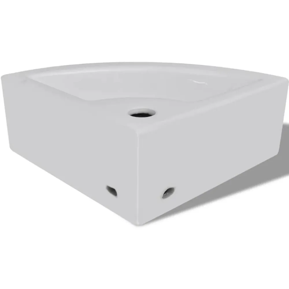 vidaXL Lavabo con rebosadero 45x32x12,5 cm Blanco Hot