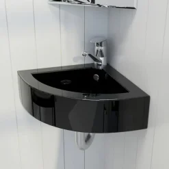 vidaXL Fontanería-Lavabo con rebosadero 45x32x12,5 cm