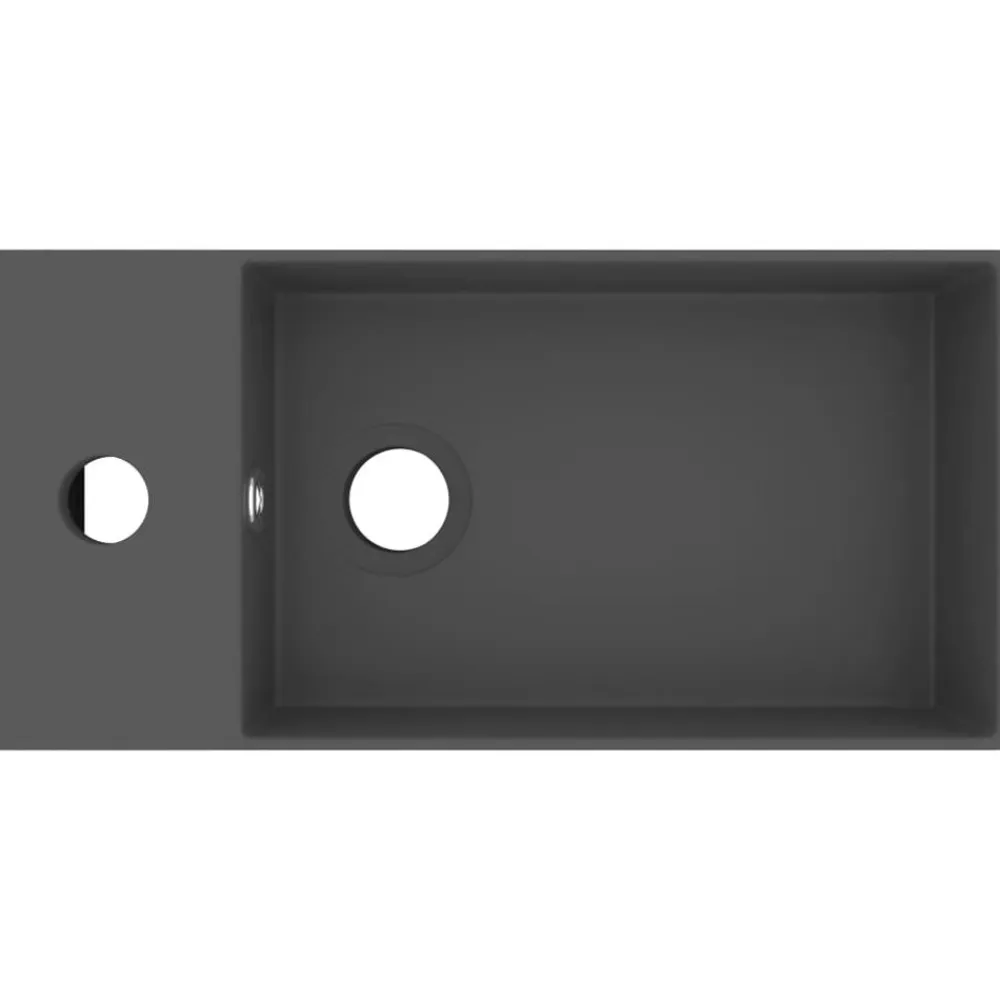 vidaXL Lavabo con rebosadero cerámica Gris oscuro Best