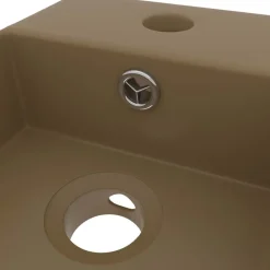 vidaXL Fontanería-Lavabo con rebosadero cerámica mate