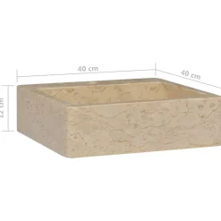 vidaXL Lavabo mármol 40x40x12 cm Crema New