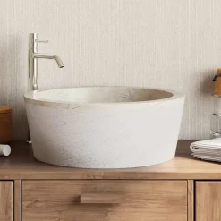 vidaXL Fontanería-Lavabo mármol Ø40x15 cm