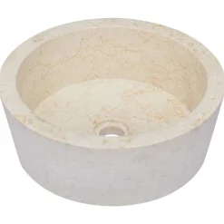 vidaXL Fontanería-Lavabo mármol Ø40x15 cm