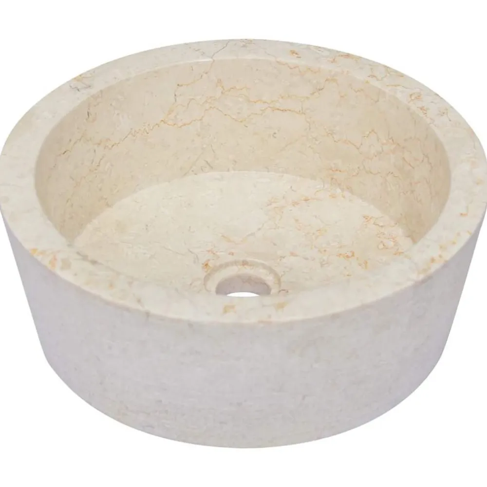 vidaXL Fontanería-Lavabo mármol Ø40x15 cm