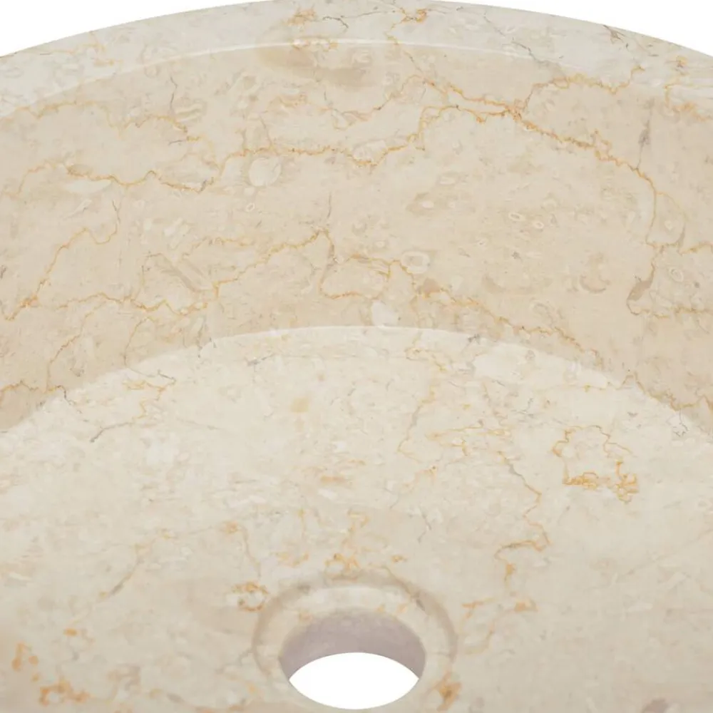 vidaXL Fontanería-Lavabo mármol Ø40x15 cm
