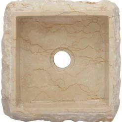 vidaXL Lavabo mármol 30x30x13 cm Crema Best