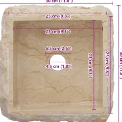 vidaXL Lavabo mármol 30x30x13 cm Crema Best