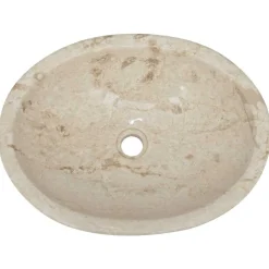 vidaXL Lavabo mármol 53x40x15 cm Crema New