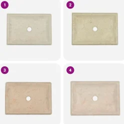 vidaXL Lavabo mármol 50x35x10 cm Crema Best