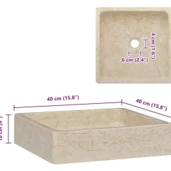 vidaXL Fontanería-Lavabo mármol 40x40x10 cm
