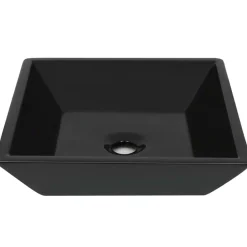 vidaXL Lavabo cuadrado de cerámica 41,5x41,5x12 cm Negro