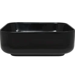 vidaXL Lavabo cuadrado de cerámica 38x38x13,5 cm Negro Clearance