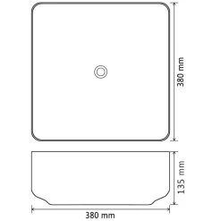 vidaXL Lavabo cuadrado de cerámica 38x38x13,5 cm Negro Clearance