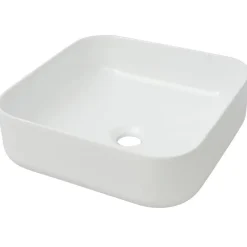 vidaXL Fontanería-Lavabo cuadrado de cerámica 39x39x13,5 cm