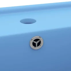 vidaXL Lavabo cuadrado rebosadero cerámica 41x41 cm azul claro mate Hot