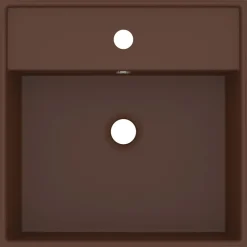 vidaXL Fontanería-Lavabo cuadrado rebosadero cerámica marrón oscuro mate 41x41 cm