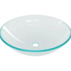 vidaXL Lavabo de baño con grifo y desagüe de empuje vidrio templado Sale