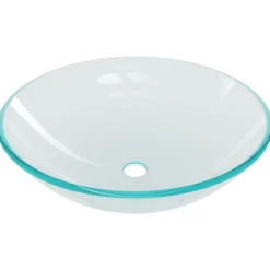vidaXL Lavabo de baño con grifo y desagüe de empuje vidrio templado Online