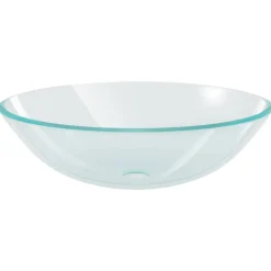 vidaXL Lavabo de baño con grifo y desagüe de empuje vidrio templado Clearance