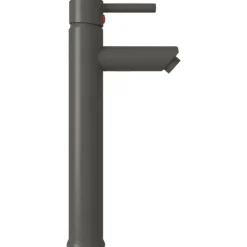 vidaXL Lavabo de baño grifo y desagüe de empuje vidrio templado marrón
